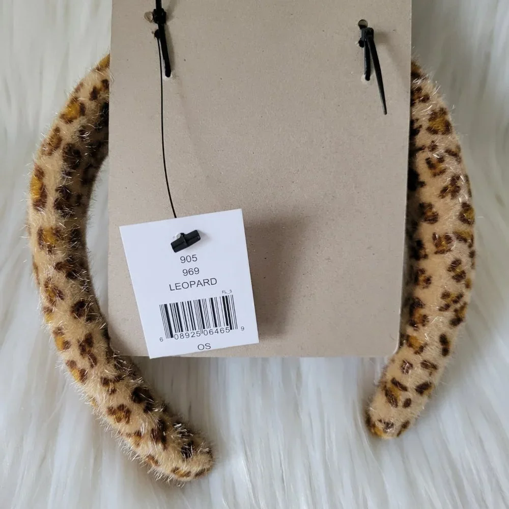 Surell Faux Fur Leopard Headband